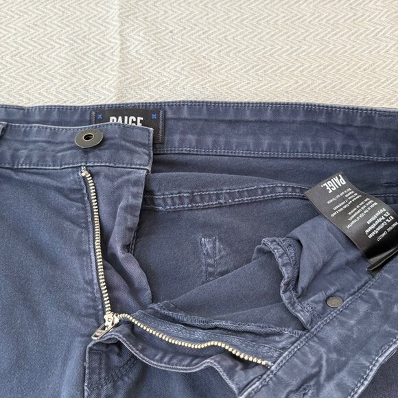 Paige Federal Jeans Mens 30x32 Blue Navy Stretch Straight Leg Casual Preppy - Picture 7 of 15